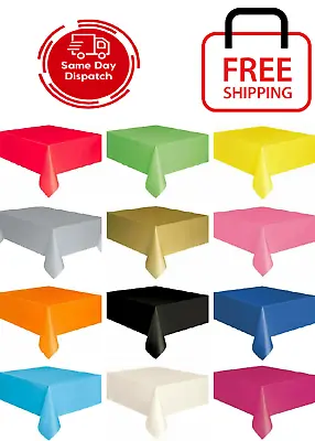 £1.87 • Buy Rectangle Disposable Plastic Table Covers Wipe Clean Party Table Cloth Cover UK