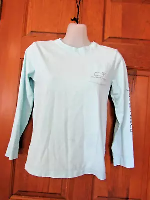 $35 Vineyard Vines Shirt Long Sleeve Pullover Tee Cotton Blue  Boy Small 8 10 • $14