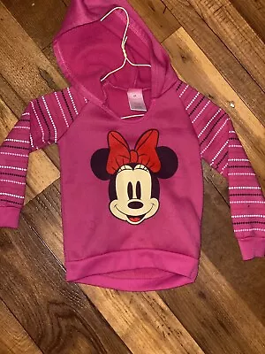 Disney Minnie Mouse Toddler Girl Pink Hoodie Sweater Size 4T • $15