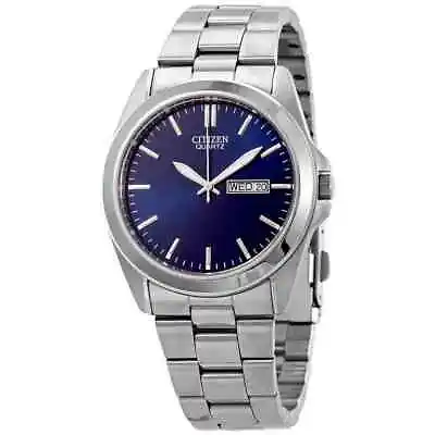 Citizen Men's Day & Date Blue Dial Quartz Watch BF0580-57L NEW • $79.99