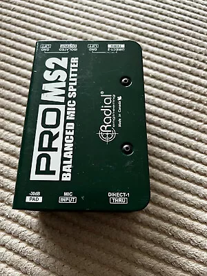 Radial Pro MS2 Microphone Splitter. 1 In / Out • £100