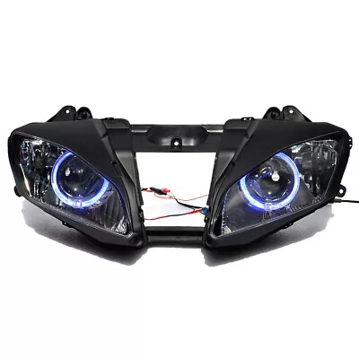 $278.99 • Buy 6000K HID Headlight Assembly For Yamaha YZF R6 2006-2007 Blue Angel Eyes Halo