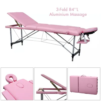 3 Fold Aluminum Frame Massage Table 84  Adjustable Facial Spa Salon Tattoo Bed • $87