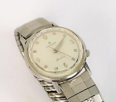 Vintage Beautiful Signed Hamilton Stainless Steel Electric Men's Wristwatch • $275