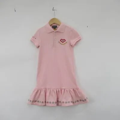 £35.50 • Buy Polo Ralph Lauren Dress Kids Girls Age 6 Pink Valentine Frill Letters Designer