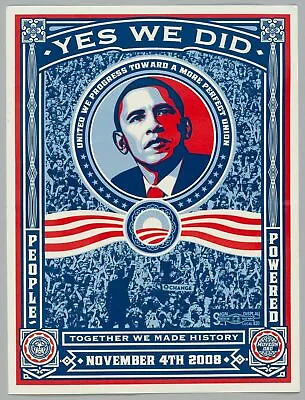 Yes We Did Shepard Fairey Obama Sticker 2008 From MoveOn-Buy More & Save! $drop  • $4