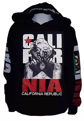 Women Masked Marilyn Monroe Gangster Pullover Sweater HoodieCalifornia Rep L • $31.99