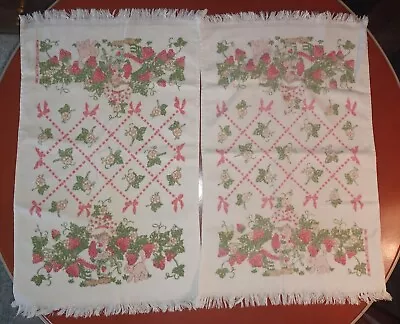 Vintage Strawberry Shortcake Bath Hand Towel Set American Greetings USA 24 X 14 • $9.99