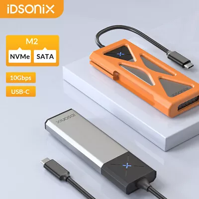 IDsonix M2 NVME NGFF SATA SSD To Type-C/USB 3.2 External Drive Enclosure Case • $28.59