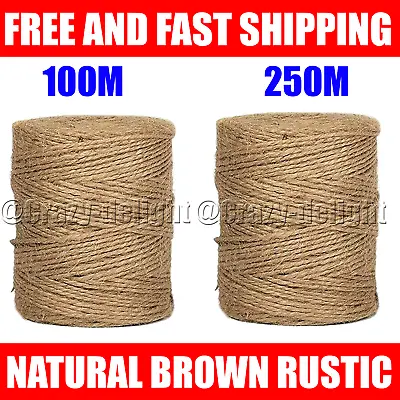 £3.39 • Buy 2 Ply Natural Brown Soft Jute Twine Sisal String Rustic Cord Shabby 100m-250m UK