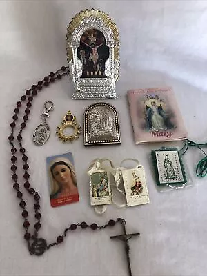 Lot Of 10 Religious Catholic Finger Rosary Scapular Keychain Vatican Gifts • $24.99