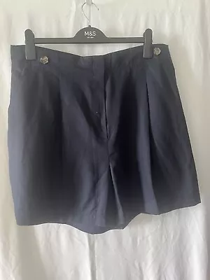 BNWOT M&S Ladies Size 18 Formal Flax Linen Lyocell Cruise High Rise Shorts • £15