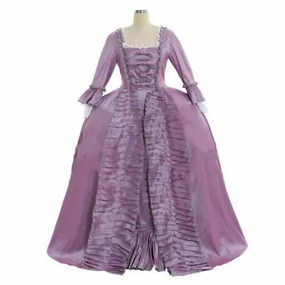 18th Century Marie Antoinette Colonial Gown Purple Dress Cosplay Costume • $67.86