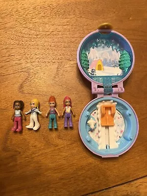 Polly Pocket Winter Snow Bunny With 4 Mini Girl Figures 2019 Purple Mattel • $10