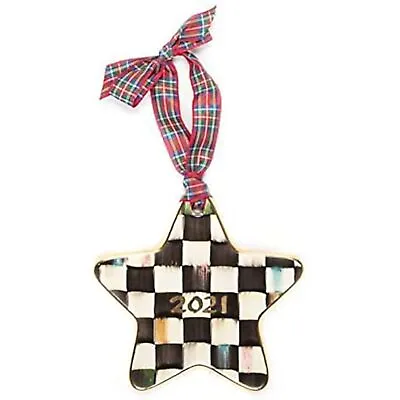 Mackenzie Childs Hand Painted Limited Edition Courtly Check Star Ornament NEW • $75