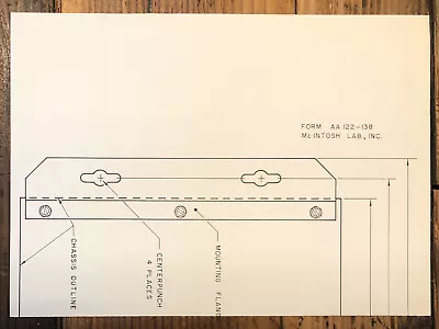 McIntosh  MC75 MC-75 Amplifier  Mounting Template  *Original* • $14.97