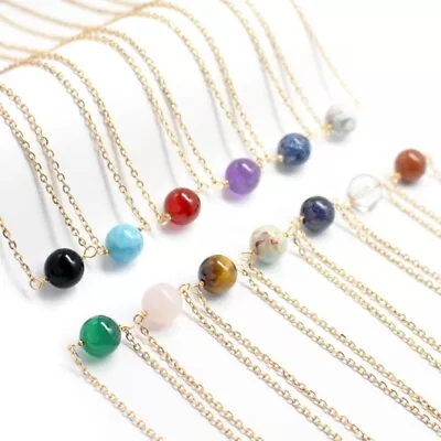 Natural Quartz Stone Pendant Necklace Lucky Jewelry  For Women Girls • $8.29