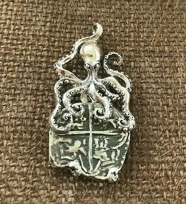$215 • Buy ATOCHA Coin Pendant Octopus Sterling Silver Sunken Treasure Jewelry