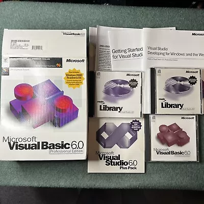 Microsoft Visual Basic Professional 6.0 PRO Complete W/ MSDN Library & Plus Pack • $264.44