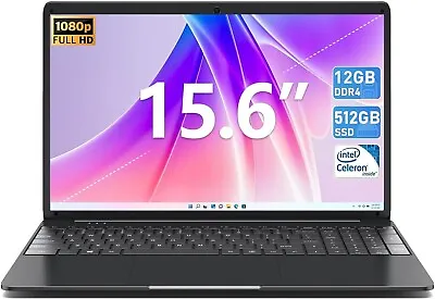 SGIN 15.6  Laptop 8GB RAM 512GB SSD Intel Core I3 Quad-Core 2.9 GHz HD 1080P US • $219