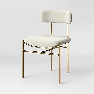 Orion Luxe Dining Chair With Brass Legs Gray Velvet - Threshold • $41.99