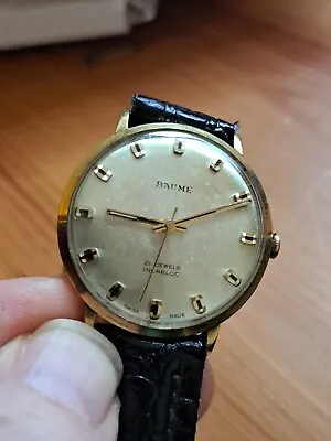 60s Baume Et Mercier Vintage Mens Manual-wind Watch 21 Jewels Runs Good Cond. • $189.38