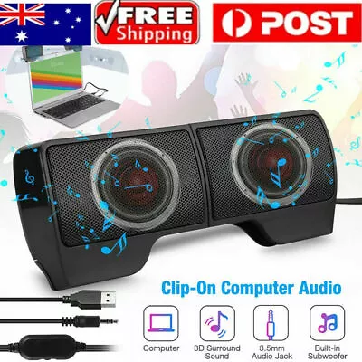 USB Wired Stereo Computer Speakers For PC Laptop Desktop TV Subwoofer Speaker AU • $16.99