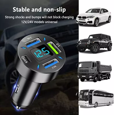 4 USB Port Super Fast Car Charger Adapter For Samsung S23 S22 S21 S20 Plus/Ultra • $11.99