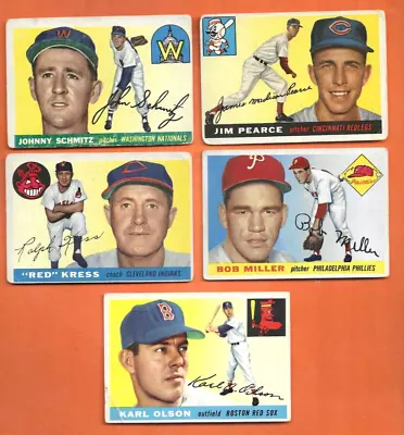 5 1955 Topps Baseball Card Lot - 72 151 157 159 170 - 4 High Numbers • $13