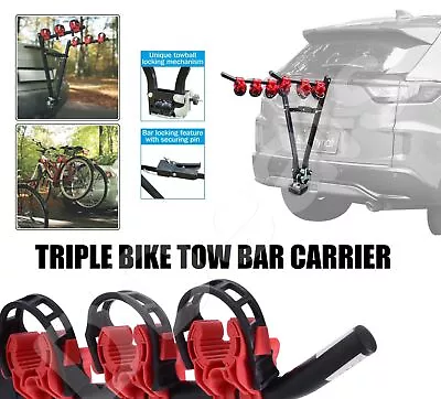 3 Bike Car Rack Carrier Triple Three Tow Bar Bicycle Towbar For Toyota Yaris • $85.18