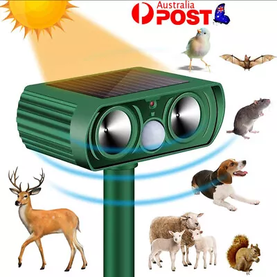 Ultrasonic Solar Cat Dog Repellent Fox Pest Scarer Deterrent Repeller Garden • $27.59