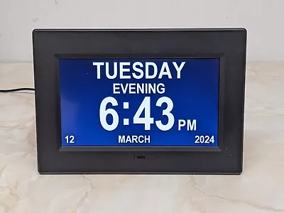 Digital Day Calendar Clock For Memory Loss Elderly Seniors Dementia Alzheimers • £13.50