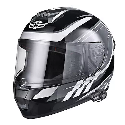 AHR DOT Full Face Motorcycle Helmet Visor Bluetooth 5.0 Headset Intercom XXL • $98.91
