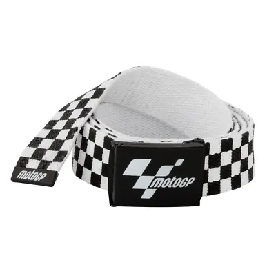 MotoGP White & Black Checkered Universal Waist Belt Up To 41  • £7.49