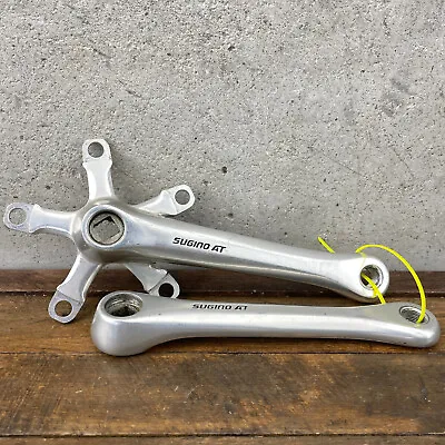 Vintage Sugino AT Crank Set Forged 175 Mm 74 110 BCD Triple MTB BMX Alloy Japan • $140.99