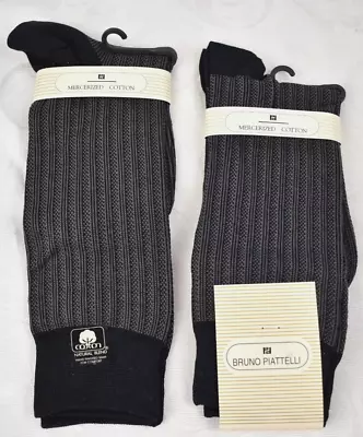 Bruno Piattelli Mens Dress Socks 2 Mercerized Cotton Blends Hand Finished  10-13 • $35