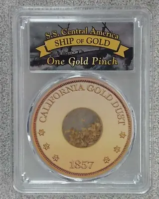 PCGS 1857 SS Central American Shipwreck Of California Pinch Of Gold Dust • $89.99