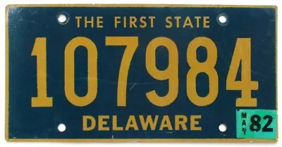 Delaware 1982 The First State License Plate 107984 • $15.95