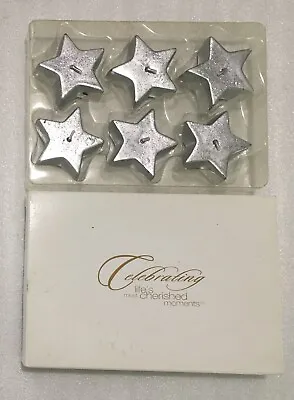Christmas Around The World Set Of 6 Floating Silver Star Candles VINTAGE NEW • $13.40
