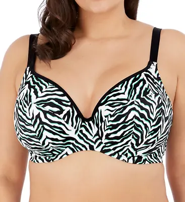 Elomi BLACK Bikini Swim Top Zulu Rhythm Underwire Plunge US 34L UK 34HH • $23.99