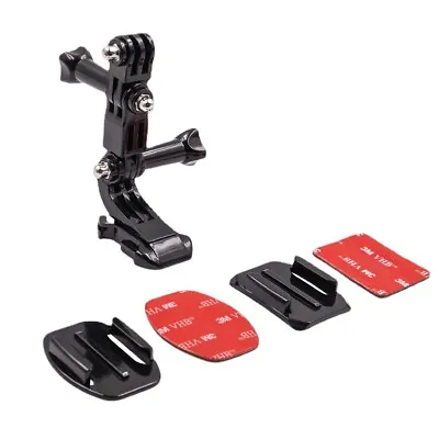 Helmet Set J-shaped Buckle Base Support Mount For GoPro Hero 10 9 8 Yi 4K SJCAM • £4.79