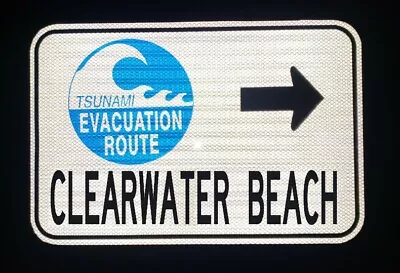 CLEARWATER BEACH Florida Highway A1A Route Road Sign 18 X12  Tampa Keystone • $49