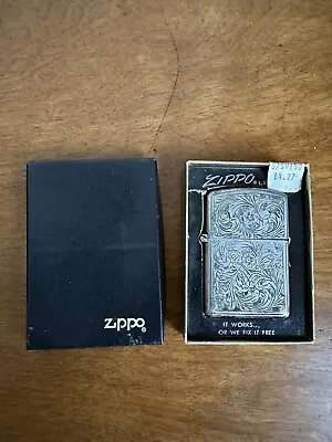 Vintage 800 Silver Floral Lighter With Zippo Insert • $85
