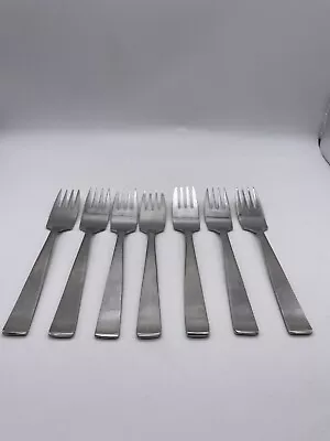 Sola Holland 6” Salad Fork MCM Modern Stainless Steel Flatware Lot Of 7 • $49