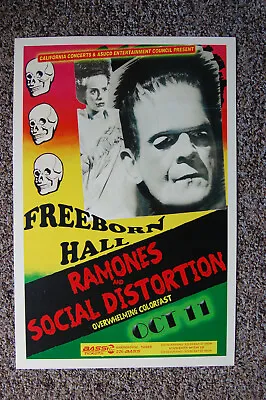 Ramones Social Distortion Concert Tour Poster 1992 UC Freeborn Hall -- • $7.50