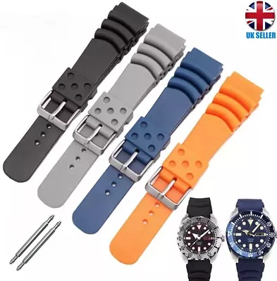 Black Blue Grey Green Orange Rubber Diver Sport Watch Strap Band 20-22-24mm • $9.70