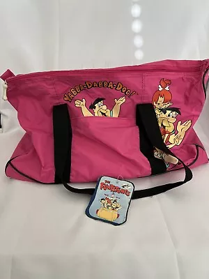 Vintage Flintstones Duffle Bag Gym Tote Cartoon Comic Large 1994 Original Tag • $39.99