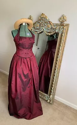 Masquerade Maroon Beaded Formal Ball Gown Dress Size 9 • $69