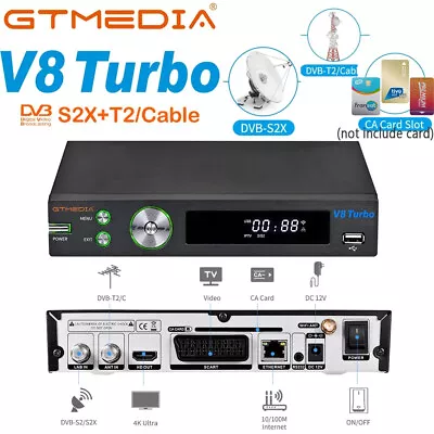$30.99 • Buy FTA Satellite TV Receiver PVR Decoder DVB-S2/T2 Converter Box,Smart Card Reader