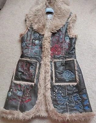 Vintage 90s Miss Posh Penny Lane Afghan Jacket Waistcoat UK14 • $80.90